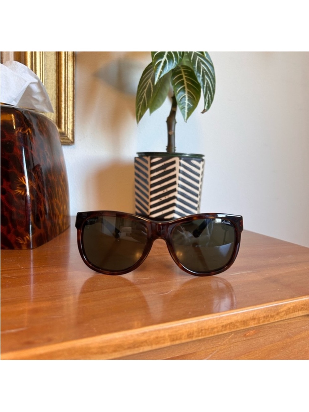 Ralph Lauren Polarized Tortoiseshell Sunglasses - Dark Brown/Black Lenses